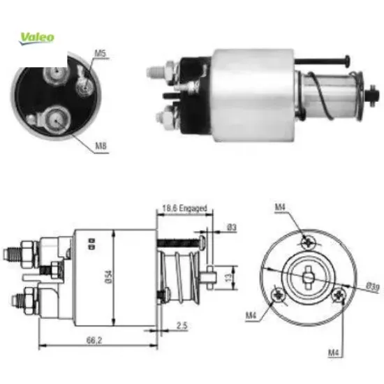 Mars otomatıgı 12v peugeot partner / renault kangoo 1.9 d cıvatalı d6ra p309 Valeo 594183/ 182626 resmi