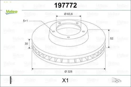 Fren diski ön volvo xc60 08> ölçüler: 328×30x28 Valeo 31277342/ 31410568/ 31471034 resmi