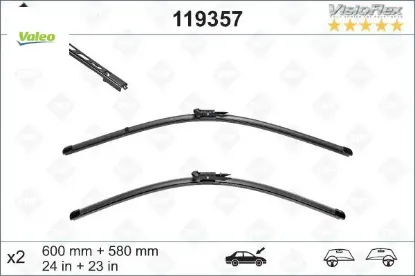 Sılecek supurgesı takımı 600mm / 580mm bmw e60 swf Valeo 61610421055/ 61610431438/ 301370 resmi