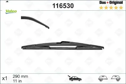 Sılecek supurgesı arka 290mm mercedes w246 s204 . opel astra g . peugeot 407 508 5008 308 2008 swf Valeo A2048200345/ 6426XJ/ 287909363R resmi