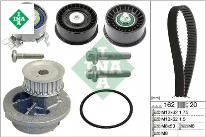 Devirdaimli eksantrik gergi kiti 162×200 astra g-corsa c-vectra c-merıva a-zafıra a 1.4-1.6-1.8 16v Ina 95518060/ 1629094/ 1606306 resmi