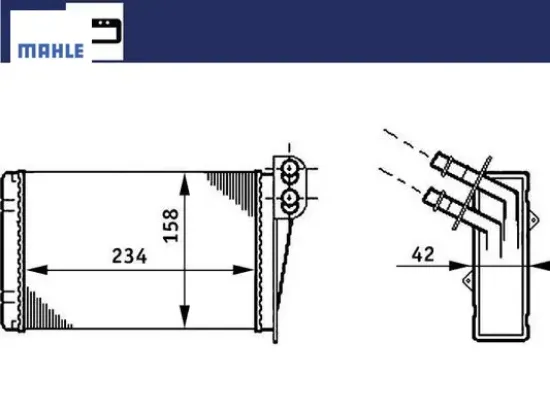 Kalorifer radyatörü clıo ıı 00>symbol ıı 08> 234×158x42 Mahle 7701044790/ 7701045552/ 7702258236 resmi