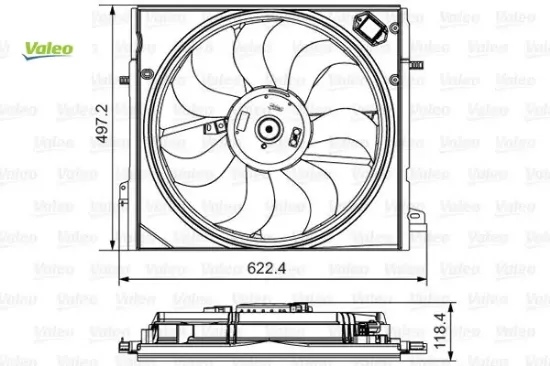 Fan motoru kadjar 1.5dcı-1.6dcı-1.6dcı 4×4 15 > Valeo 214814EB0A resmi