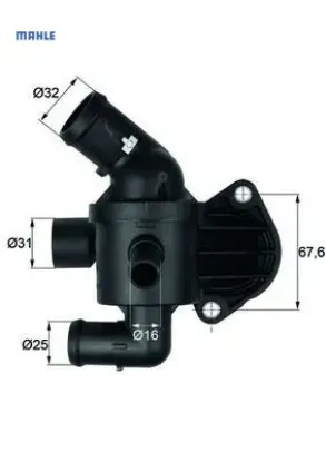 Termostat komple 92c polo-golf6-jetta-passat-a3-caddy 1.6 tdı caya-cayb-cayc-caye-cfhc 3 bağ. Mahle 03L121111S/ 03L121111R resmi
