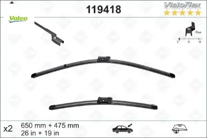 Ön silecek süpürgesi x2 muz tipi mondeo ıv 07>14 volvo c70 ıı 07>17 v40 12> Valeo 7S71S17528AA/ 1537084/ 31276070 resmi