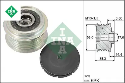 Alternatör kasnağı rulmanlı hyundaı elantra vı-kona-i10 ııı-i20-ıı-i30 1.6-1.0 t-gdi-1.0 mpi-1.2 m Ina 3732204950 resmi