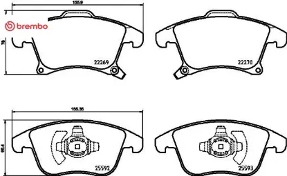 On fren balatası galaxy s-max 15> mondeo ıv 14> 16 jant Brembo DG9C2K021EE/ 1917494/ 2014119 resmi