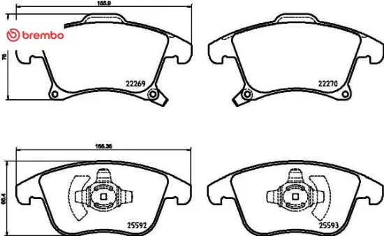 On fren balatası galaxy s-max 15> mondeo ıv 14> 16 jant Brembo DG9C2K021EE/ 1917494/ 2014119 resmi