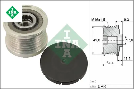 Alternator rulmanı bmw e81 e87 e82 e88 e46 e90 e91 e92 e93 e60 e83 e84 e85 Ina 12317552352 resmi