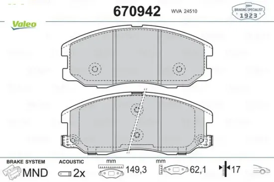 Ön balata antara 2.4-3.2 v6-2.0 cdtı 05/06> captiva 06.06> Valeo 22850989/ 4808861/ 96626070/ 20789468 resmi