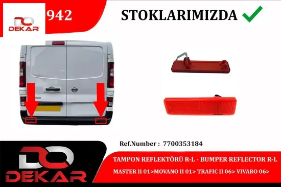 Tampon reflektörü r-l master ıı 01>movano ıı 01> trafıc ıı 06> vıvaro 06> Dekar 7700353184 resmi