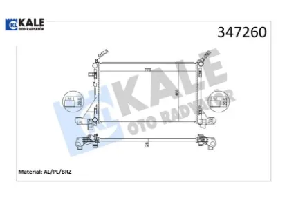 Radyatör master ııı-movano b 2.3dcı-cdtı 10 > klimalı 773×469x26 mm Kale radyatör 214005447R/ 214107695R/ 214106091R resmi