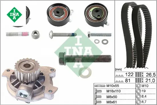 Devirdaimli triger seti 122×26.5 -077x21 t4 2.5tdı-lt35 2.5tdı acv-anj-avr Ina 074198119/ 074198119H/ 074198119Q resmi