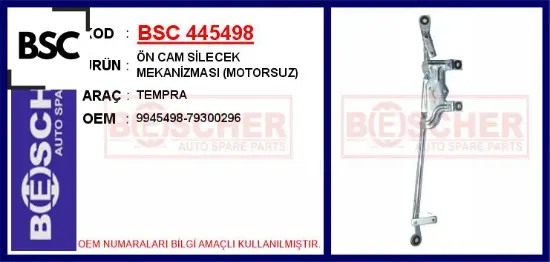 Ön cam silecek mekanizması motorsuz tempra 9945498/ 79300296 resmi