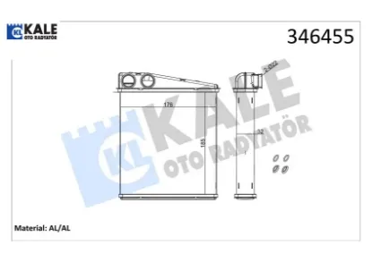 Kalorifer radyatörü brazing caddy ııı-golf v-vı-jetta ııı-octavıa-touran-altea-leon-a3-q3-toledo Kale radyatör 1K0819031/ 1K0819031A/ 1K0819031B resmi