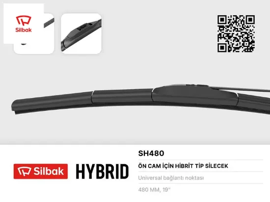 Silecek süpürgesi hybrıd tipi 480mm üniversal Sılbak resmi