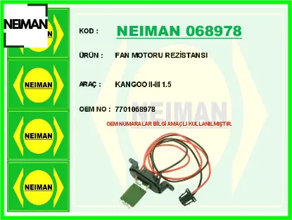 Fan motoru rezistansı kangoo ıı-ııı 1.5 7701068978 resmi