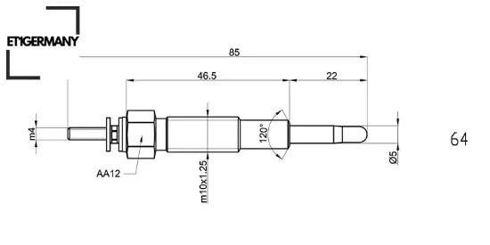 Kızdırma bujisi y-701j ford ranger 2.5-kıa sportage 2.0-mazda 2.5d 4wd ym-vıtara 2.0 td XM3412A342BA/ OK71018140/ RFN118601A resmi