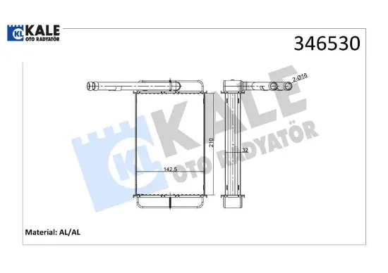 Kalorıfer radyatoru transıt 2.0 2.5d 85>92 t12 t15 92>00 brazıng Kale radyatör 89VW18476BA/ 1628214/ 1628392 resmi