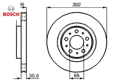Ön fren aynası havalı volvo v70 97-00 c70 97-05 s70 96-00 xc70 97-02 302×26x5dlxhavalı Bosch 272276/ 31262095 resmi