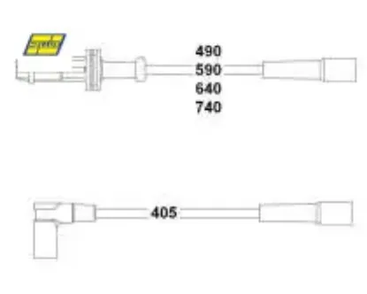 Buji kablosu p106 ı-p205 ı-p309 ı-ıı-ax-bx-zx 1.0-1.1-1.4 8v 91-96 5 li set Hellux 5967.K6 resmi