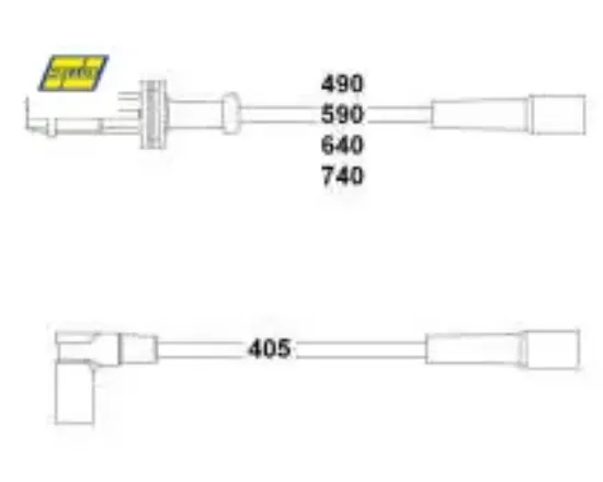 Buji kablosu p106 ı-p205 ı-p309 ı-ıı-ax-bx-zx 1.0-1.1-1.4 8v 91-96 5 li set Hellux 5967.K6 resmi