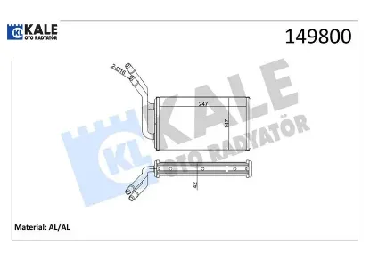 Kalorifer radyatörü ford transit 01> -ac klimasız Kale radyatör YC1H18476AB/ 4042575 resmi