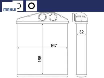 Kalorifer radyatörü opel corsa c-combo c-tıgra twıntop 1.2-1.4-1.8-1.3cdtı-1.7cdtı 00> 170×160 8f h3 Mahle 1618222/ 9196140 resmi