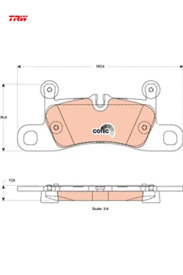 Arka balata vw touareg 3.6 v6 fsı-3.0 v6 tsı 4.2 10 > cayenne 3.0d 4.8 10 >14 > 911 3.4 11 > Trw 7P0698451/ 95835293900/ 95835293902 resmi
