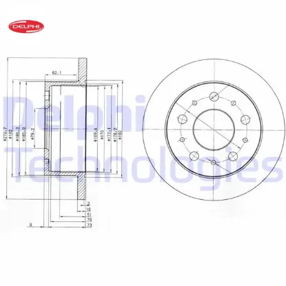 Arka fren aynası boxer 94>ducato 94>jumper 94> 280×16x5dl Delphı 4246.Z3/ 71740117/ 46833807/ 4246.Z1 resmi