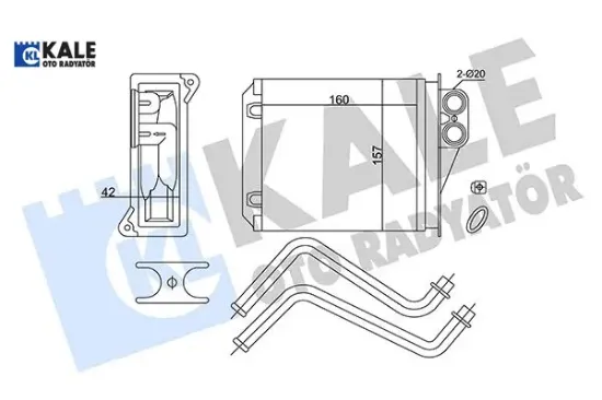 Kalorıfer radyatoru arka mercedes sprınter b906 06> . vw crafter 30-35-50 06> Kale radyatör A0038359001 resmi