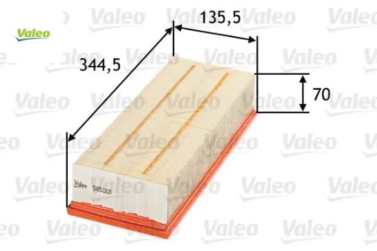 Hava filtresi caddy-golf-jetta-passat--touran-leon-toledo-octavıa-a3-tt-1.9-2.0-1.4 tdı Valeo 1K0129620D/ 1K0129620F/ 1K0129620G resmi