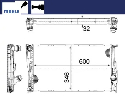 Motor su radyatoru bmw n47 n54 n55 m47 e81 e82 e87 e88 e90 e91 e92 e93 e84 e89 manuel sanzıman Mahle 17117788903 resmi