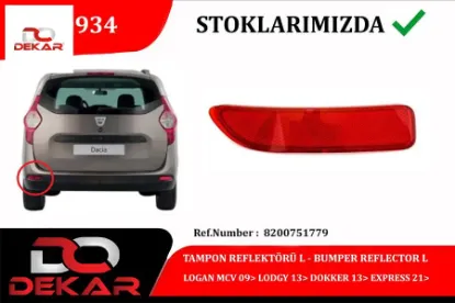 Tampon reflektörü l logan mcv 09> lodgy 13> dokker 13> express 21> Dekar 8200751779 resmi