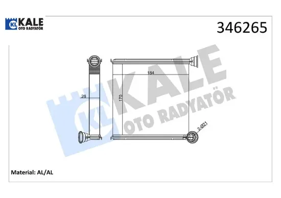 Kalorifer radyatörü golf 7-passat-tıguan-arteon-superb-octavıa-a3-leon-12> 170×185x26 Kale radyatör 5Q0819031/ 5Q0819031B resmi