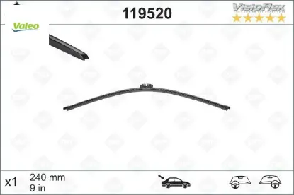 Arka cam silecek süpürgesi renault clıo ıv 12> 240mm Valeo 287909786R resmi