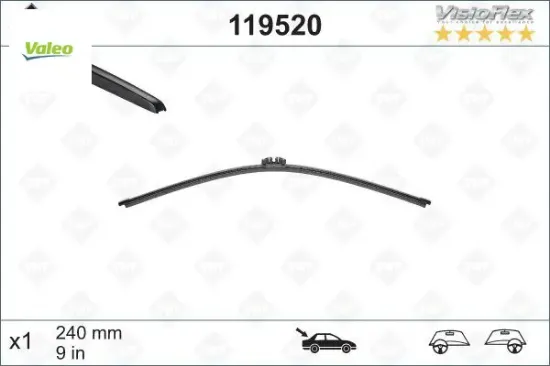 Arka cam silecek süpürgesi renault clıo ıv 12> 240mm Valeo 287909786R resmi