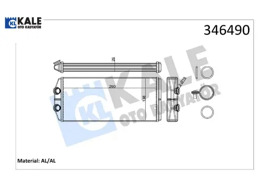 Kalorifer radyatörü partner 08> berlıngo 08> 1.6 hdı-vtı p407 04> c4 06> c5 08> 1.6 hdı-thp 290×138 Kale radyatör 6448.S7/ 6448.Q6/ 6448.S6 resmi