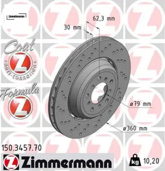 Fren dıskı on sol bmw m3 e90 e92 e93 34112283801 resmi