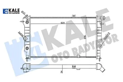 Su radyatörü opel vectra a 1.6ı 1.8ı 2.0ı 88-95 calıbra a 2.0ı 94-97 at ac mekanik 620×378x34 Kale radyatör 1300133/ 1300135 resmi