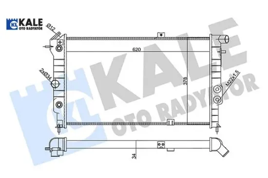 Su radyatörü opel vectra a 1.6ı 1.8ı 2.0ı 88-95 calıbra a 2.0ı 94-97 at ac mekanik 620×378x34 Kale radyatör 1300133/ 1300135 resmi