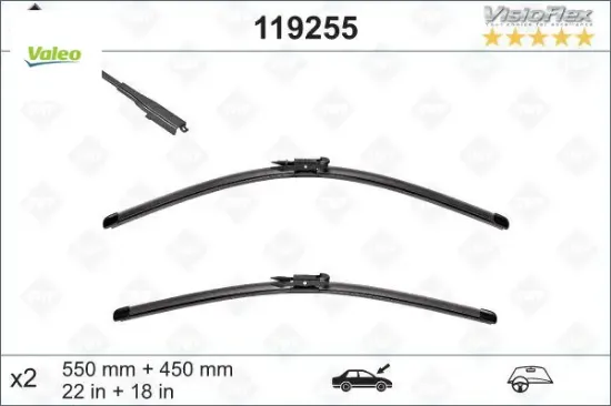 Sılecek supurgesı takımı 550mm / 450mm bmw f20 f21 f22 f23 f87 swf Valeo 61612219147 resmi