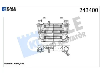 Turbo radyatörü ıntercooler clıo ııı 1.5 dcı al pl al pl sistem Kale radyatör 8200754610 resmi