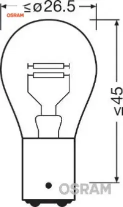 Ampul 24v 1016 stop 21/5w çift duy şaşı tırnak Osram resmi