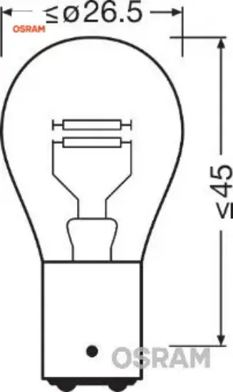 Ampul 24v 1016 stop 21/5w çift duy şaşı tırnak Osram resmi
