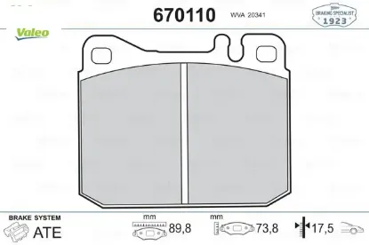 Fren balatası on mercedes w123 c123 w126 c126 r107 Valeo A0014209920 resmi