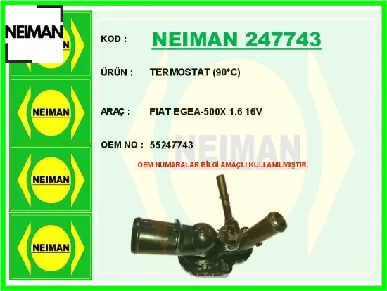 Termostat 90 c fıat egea-500x 1.6 16v 55247743 resmi