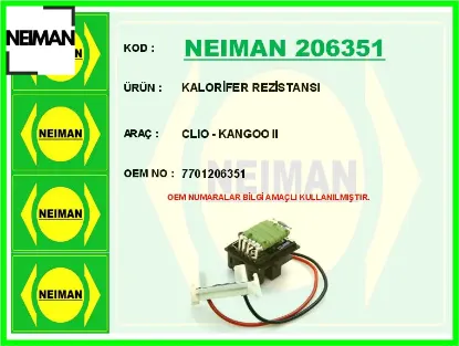 Kalorifer rezistansı clıo - kangoo ıı 7701206351 resmi