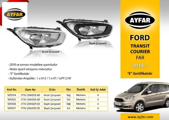 Far sağ krom çerçeveli ford transıt courıer 18 > Ayfar JT7613W029AD/ 2263640 resmi