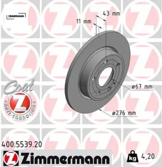 Fren dıskı arka mercedes w177 w247 c118 x118 A2474230112 resmi